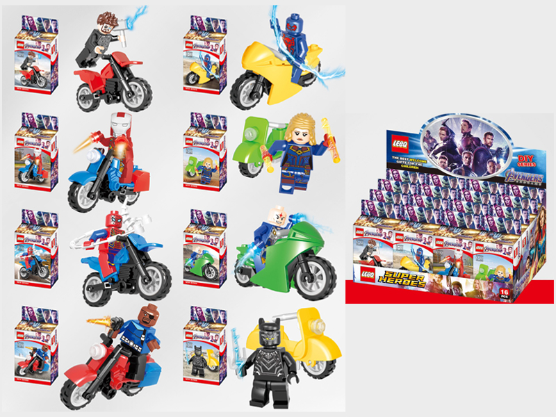 16PCS Avengers With Motorcycle Blocks