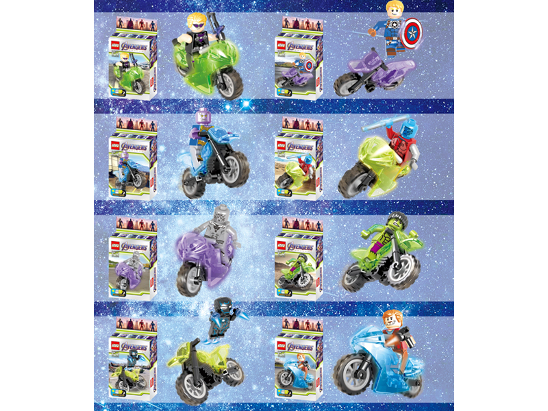 Avengers With Motorcycle Blocks
