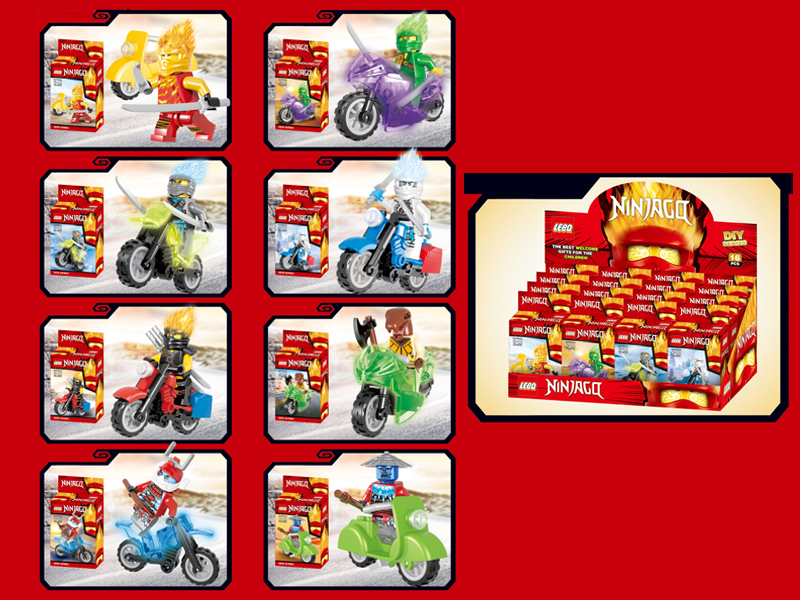 16PCS Ninja Motorcycle Building Block