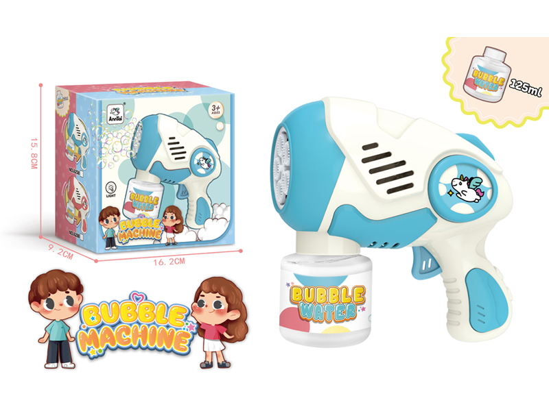 Fully Automatic Five-Hole Mechanical Fish Bubble Gun With Light And Music(Blue)