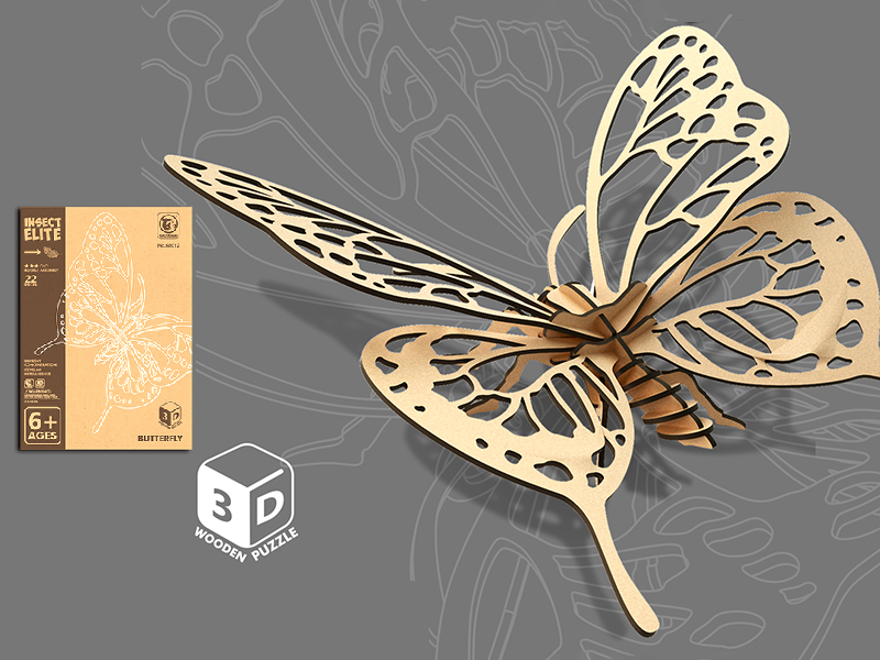 3D Wooden Puzzle - Butterfly