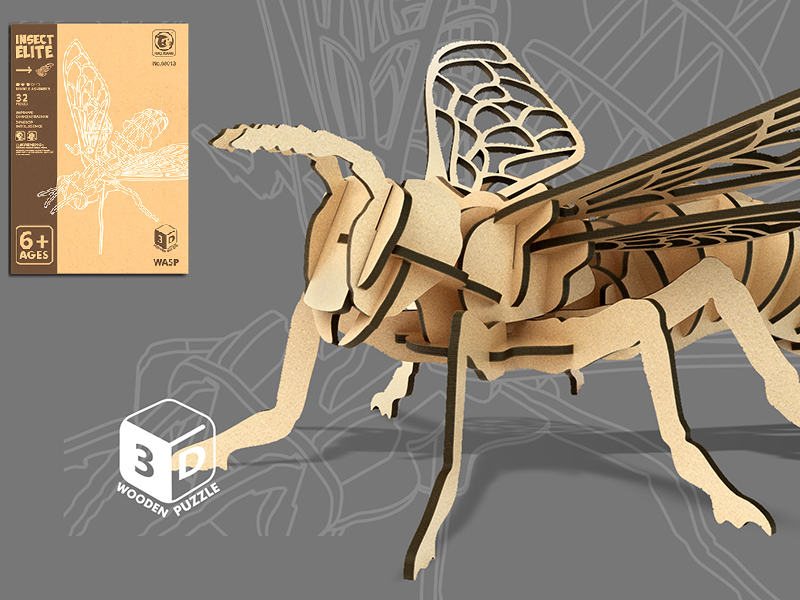 3D Wooden Puzzle - Wasp