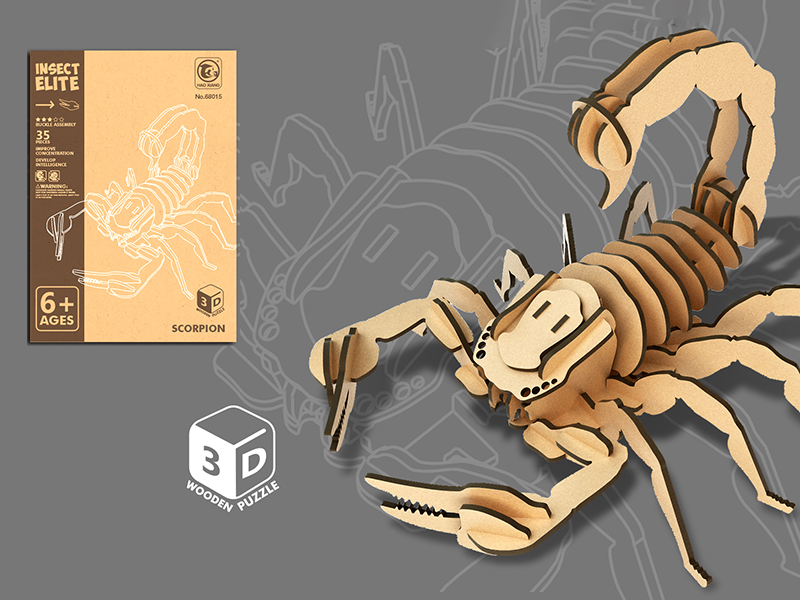 3D Wooden Puzzle - Scorpion