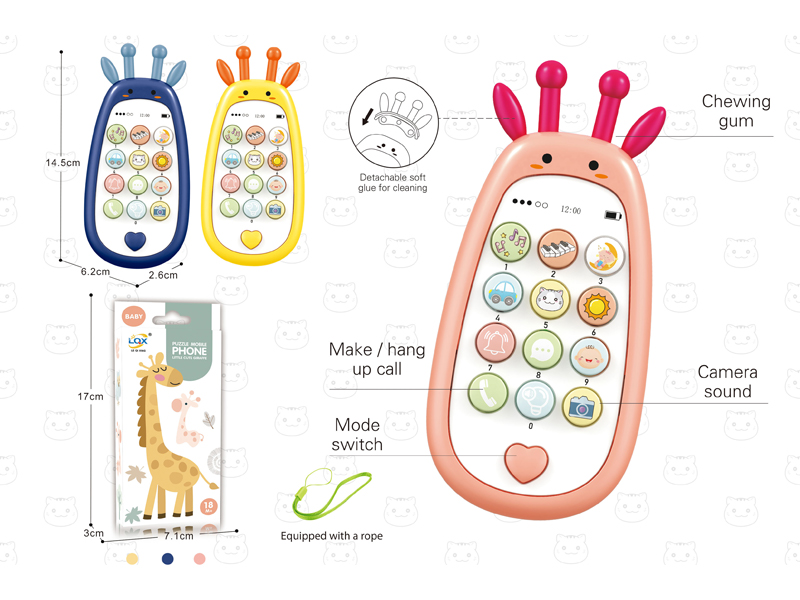 Cartoon Deer English Puzzle Phone Toy