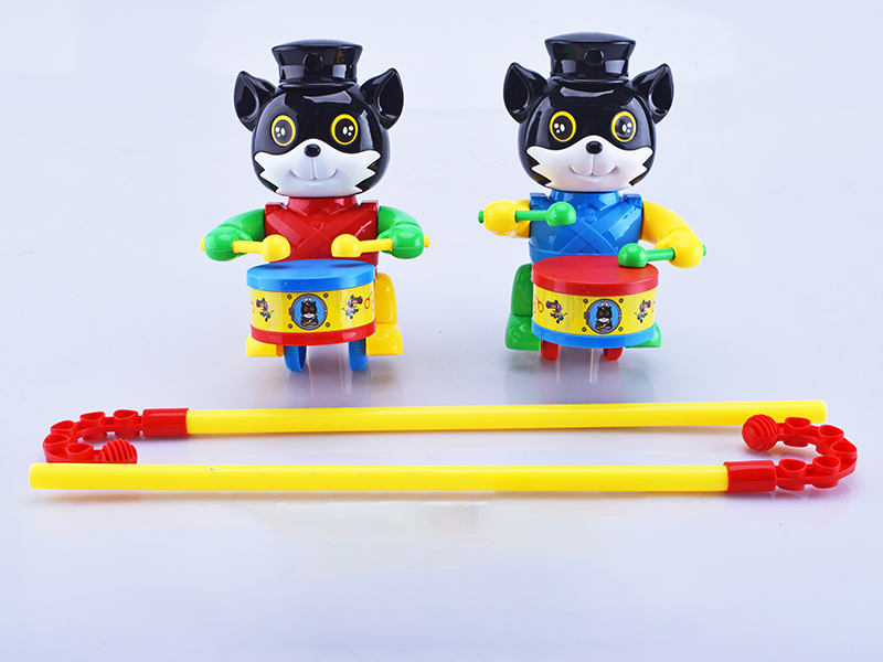 Hand Push Drummer Black Cat