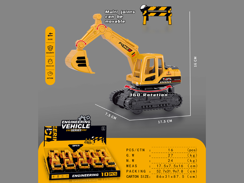 10Pcs Friction Crawler Excavator Engineering Vehicle