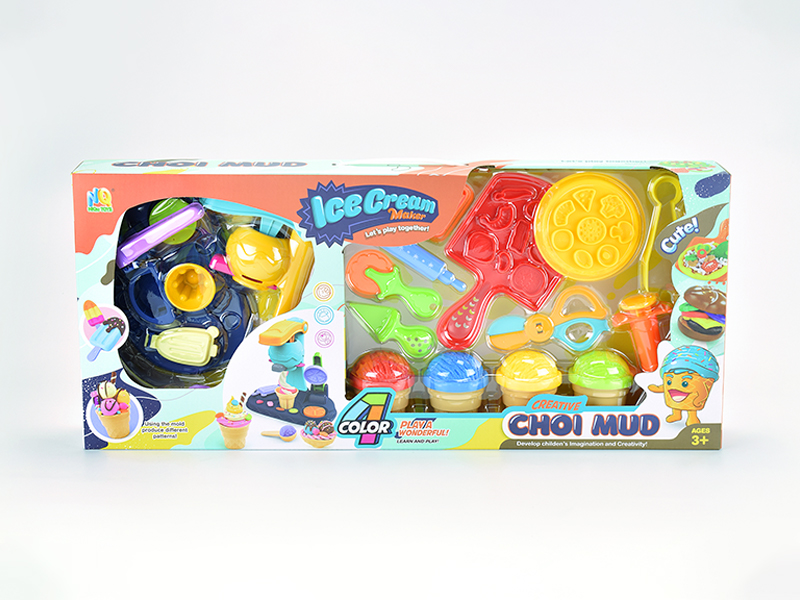 Ice Cream Machine Pizza Colored Mud Toy Set