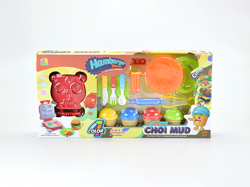 Hamburger Machine Fruit Colored Mud Toy Set