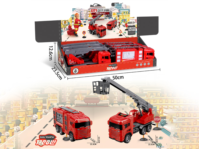 6PCS Friction Fire Engine