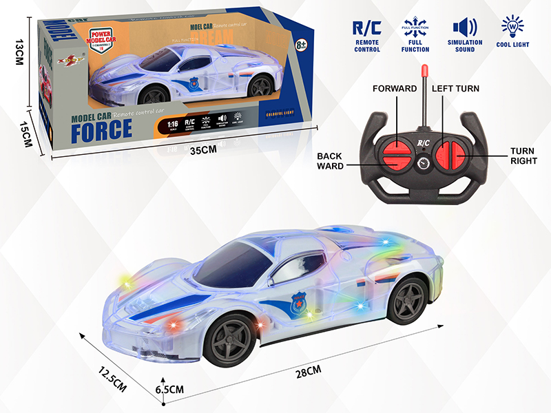 27Mhz 4-Channel Remote Control Police Car With Lights And Music