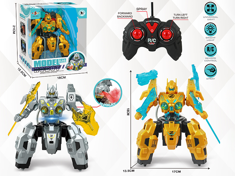 One Button Spray 5-Channel Remote Control Robot