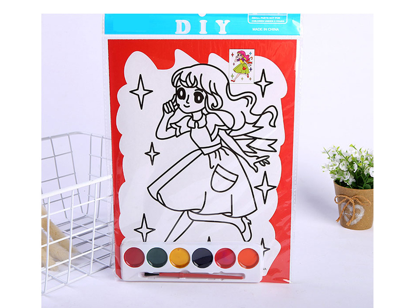 Large 6-Color Watercolor Painting