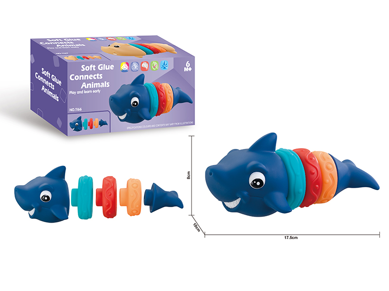 Soft Glue Connects Animals Stacking Toy - Shark