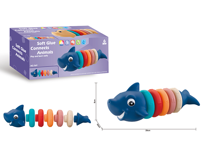 Soft Glue Connects Animals Stacking Toy - Shark