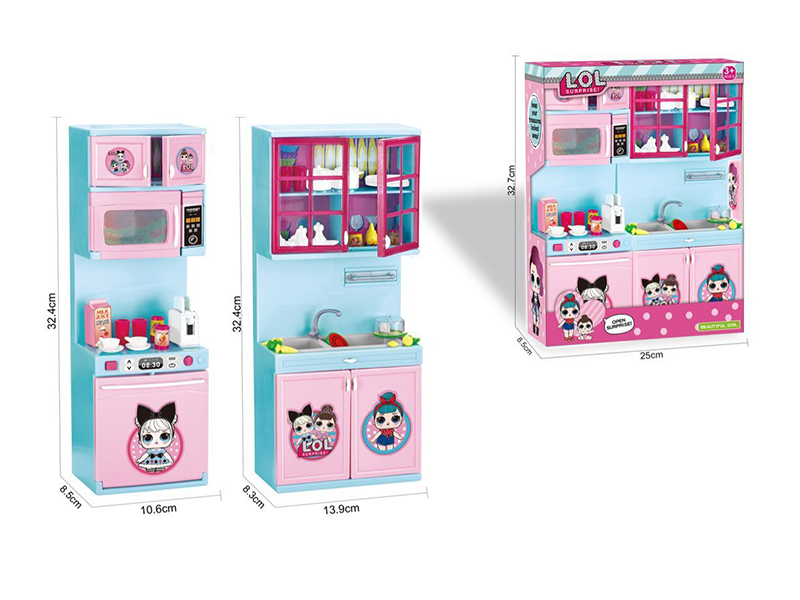 Microwave Oven + Kitchen Sink Cabinet Set