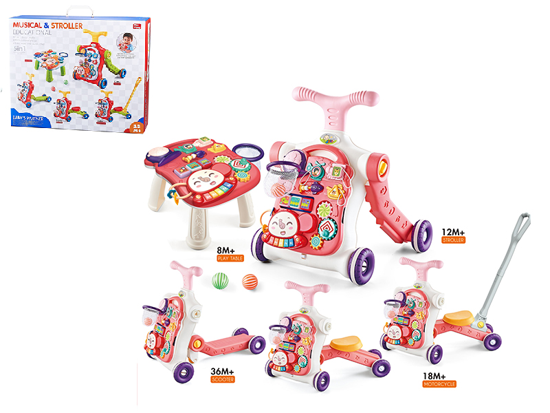 5 In 1 Baby Walker(With Water Bottle ,Push Handle)