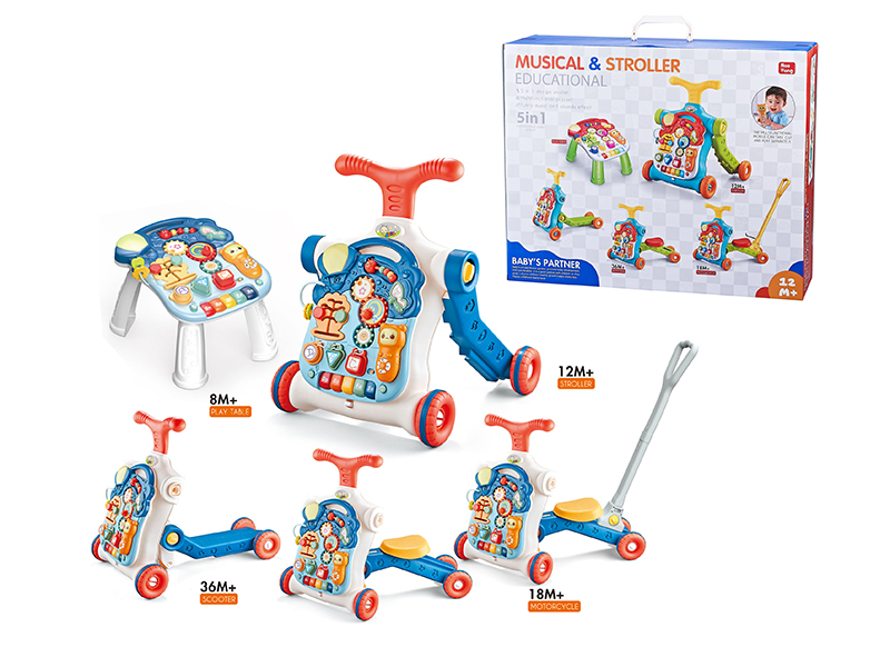 5 In 1 Baby Walker(With Water Bottle ,Push Handle)