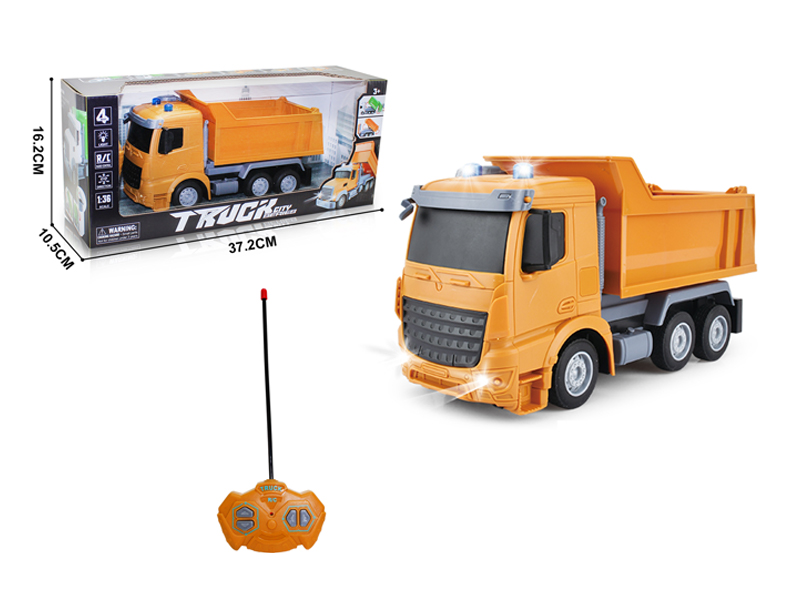 1:36 4Ch R/C Dump Truck Flat Yellow Head