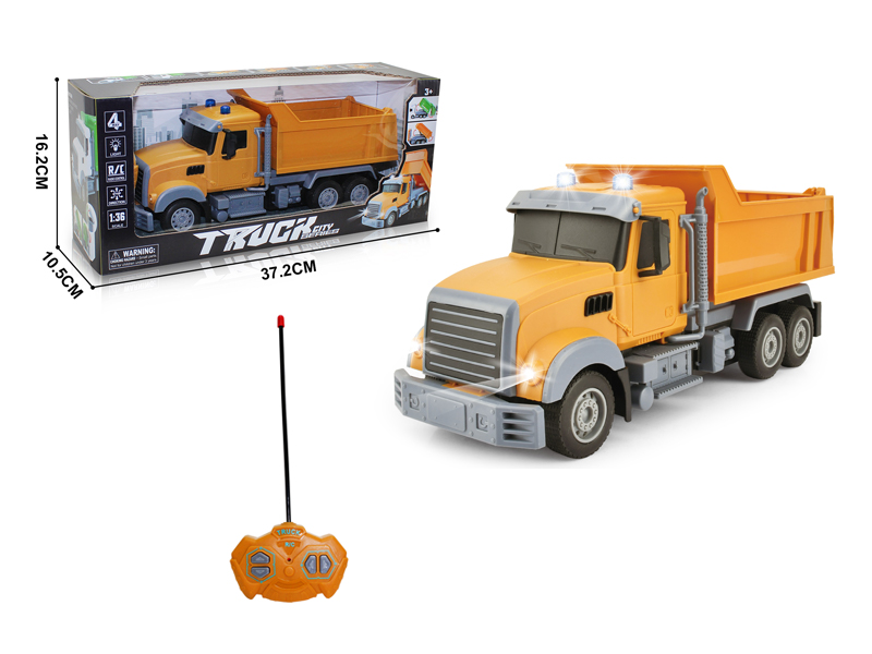 1:36 4Ch R/C Dump Truck Long Yellow Head
