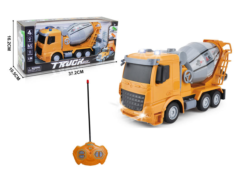 1:36 4Ch R/C Mixing Truck Flat Yellow Head