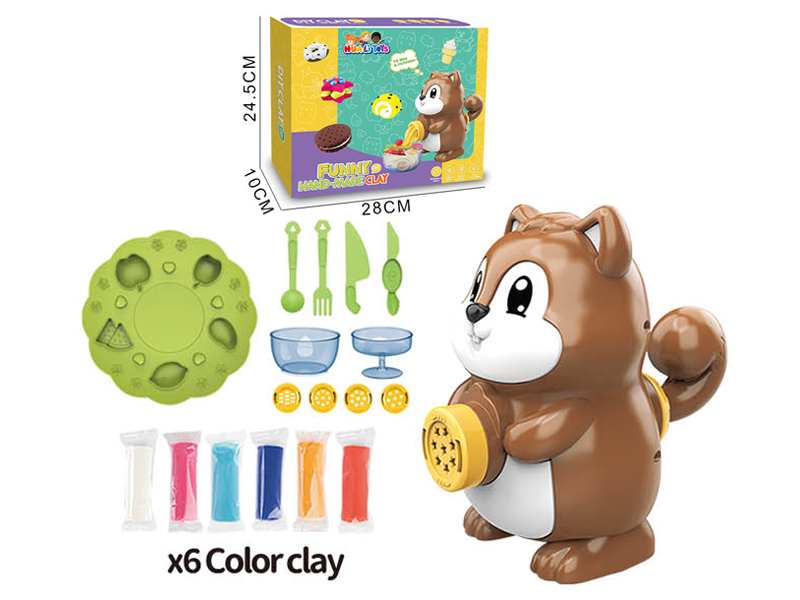 Cartoon Squirrel Colored Mud Set