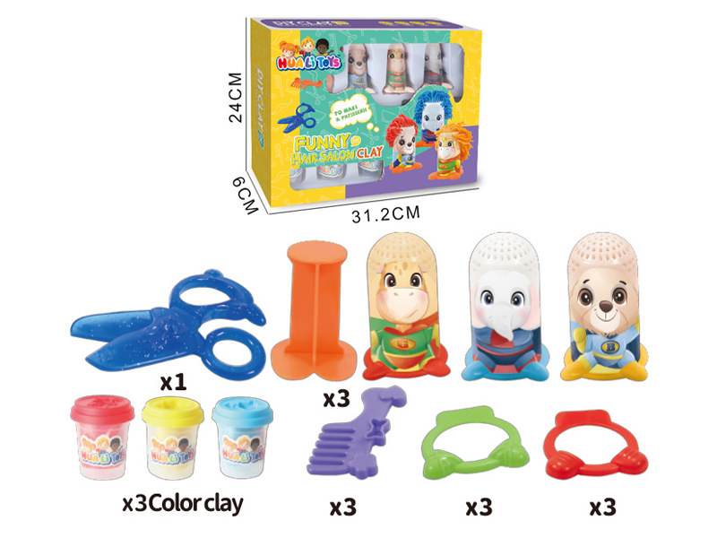 Cartoon Animals Colored Mud Set