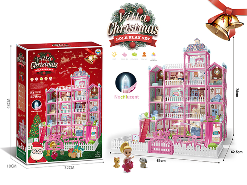 379PCS Luminous DIY Assembled Castle Villa (Christmas Edition)