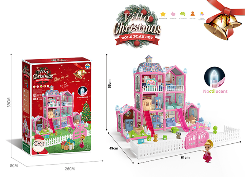 215PCS Luminous DIY Assembled Castle Villa (Christmas Edition)