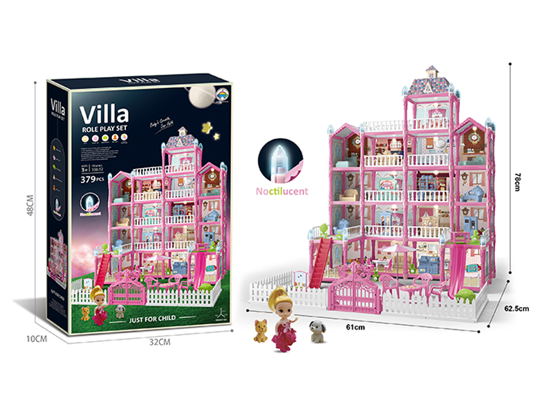 379PCS Luminous DIY Assembled Castle Villa