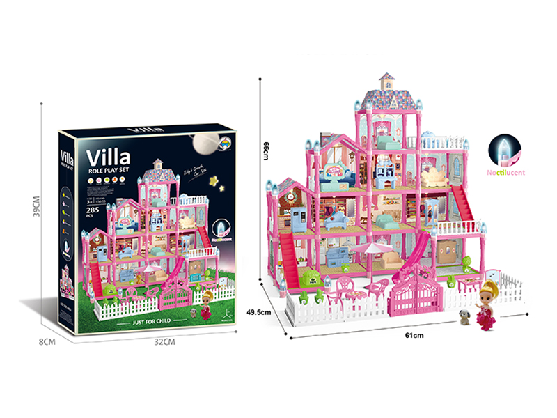 285PCS Luminous DIY Assembled Castle Villa