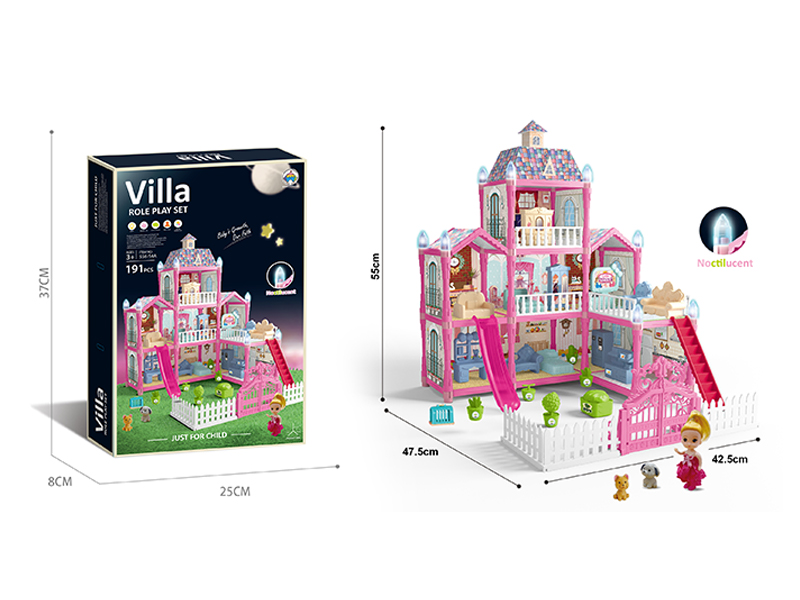 191PCS Luminous DIY Assembled Castle Villa