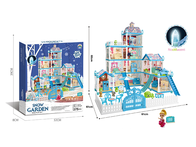 275PCS Luminous DIY Assembled Castle Villa(Ice And Snow Version)