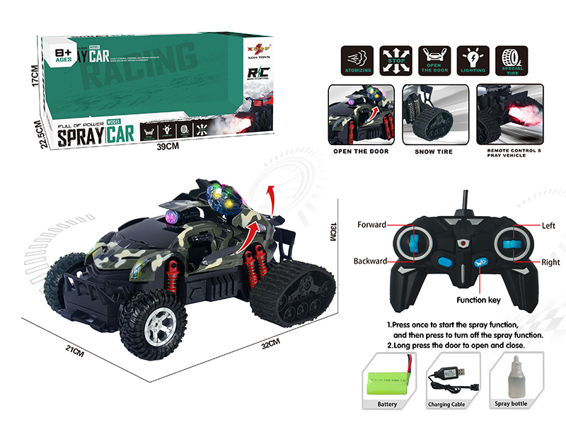 One Button Door Opening Spray Remote Control Car(Snow Tire)