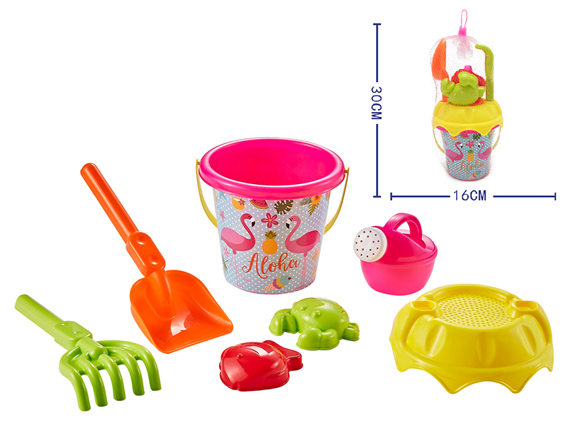 Flamingo Pattern Sand Bucket Set 7pcs