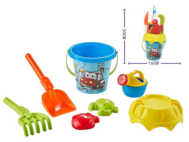 Car Pattern Sand Bucket Set 7pcs