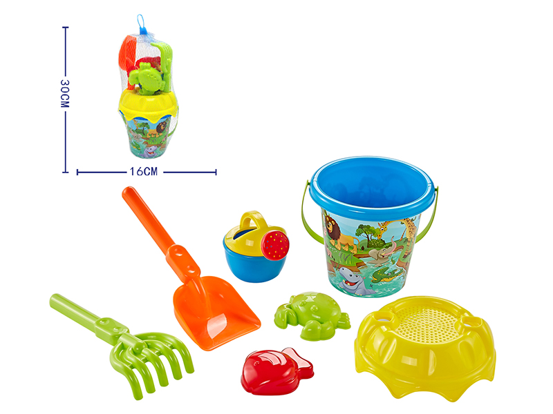 Animal Pattern Sand Bucket Set 7pcs