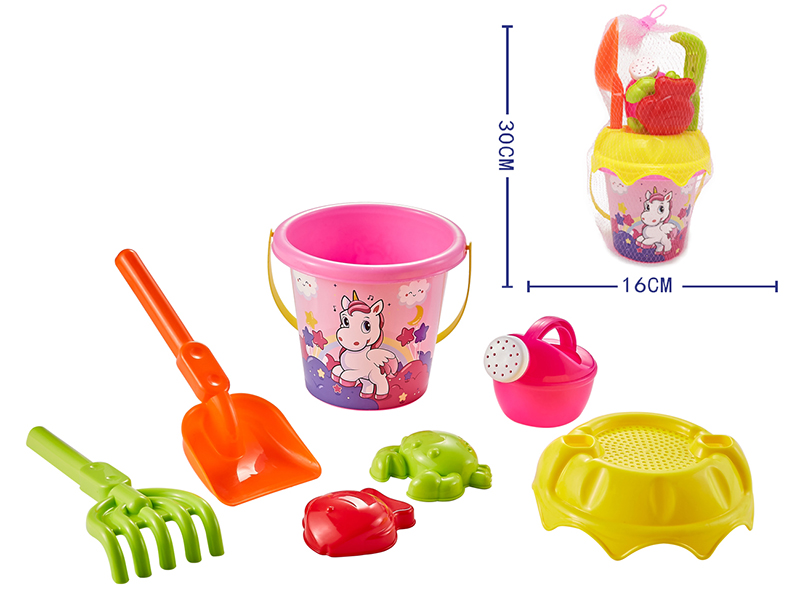 Unicorn Pattern Sand Bucket Set 7pcs