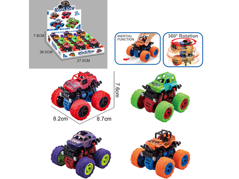 12Pcs Dual  Friction Stunt Off-Road Vehicle (Simulation Version)