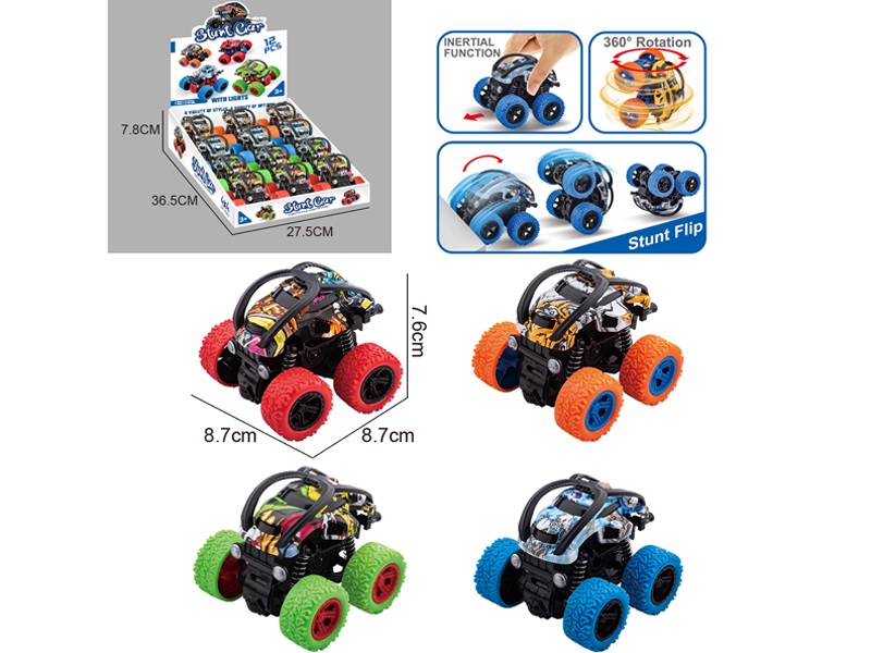 12Pcs Dual Friction Stunt Off Road Dump Truck (Graffiti Version)