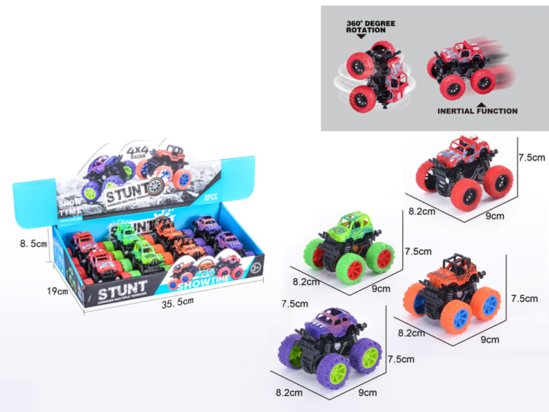 8Pcs Dual Friction Stunt Simulated Off-Road Vehicle