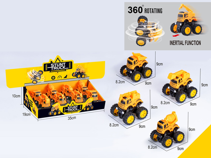 8Pcs Dual Friction Stunt Engineering Off-Road Vehicle