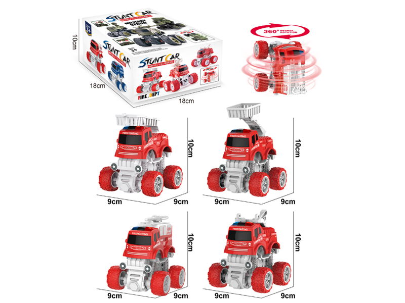 4Pcs Dual Friction Stunt Fire Off-Road Vehicle