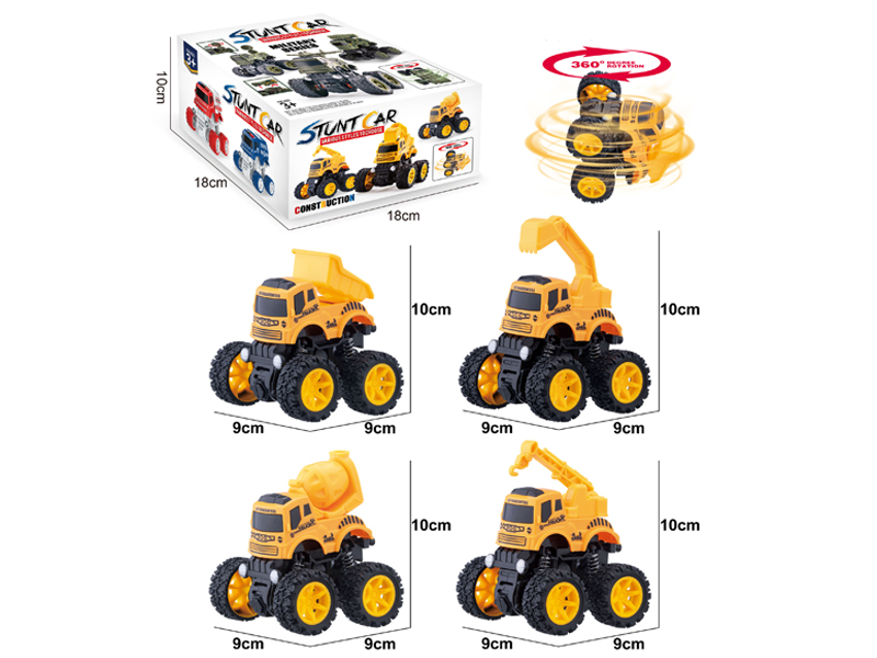 4Pcs Dual Friction Stunt Engineering Off-Road Vehicle