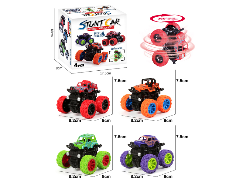 4Pcs Dual Friction Stunt Off-Road Vehicle