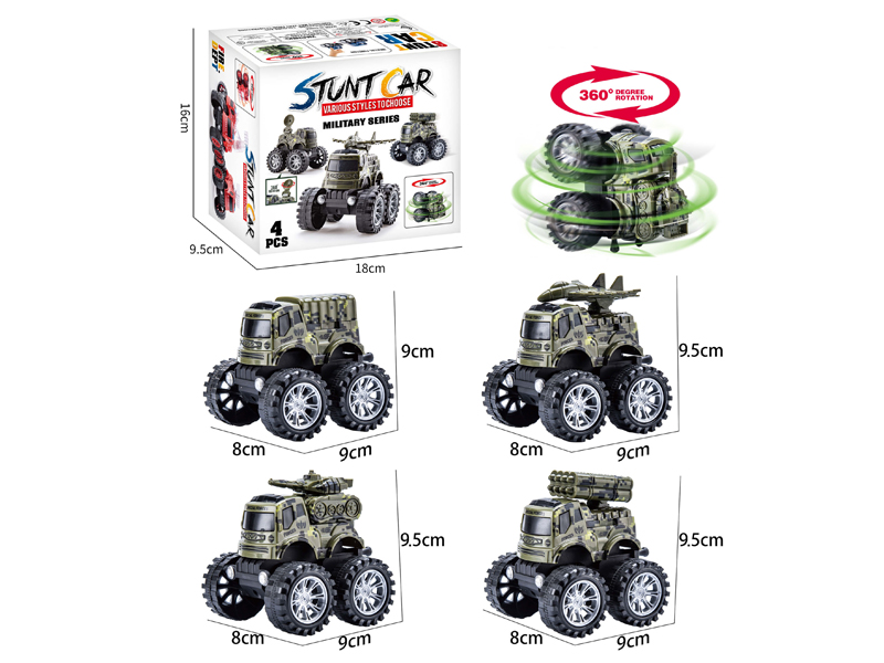4Pcs Friction Military Off-Road Vehicle