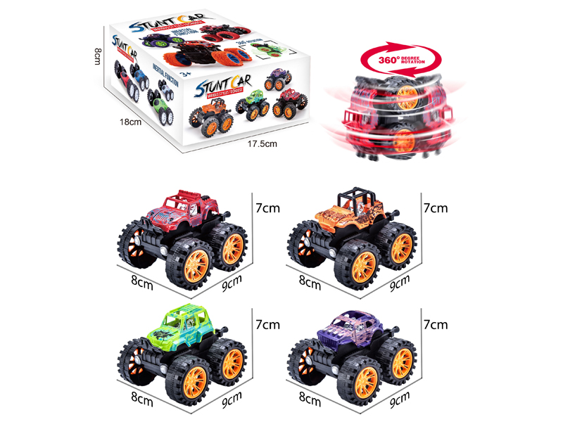 4Pcs Friction Stunt Off-Road Vehicle