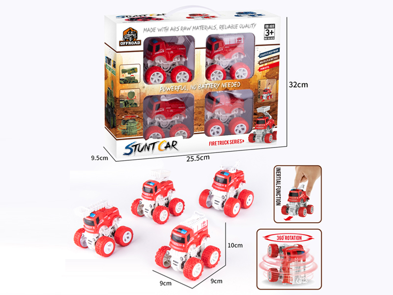 4Pcs Dual Friction Stunt Fire Off-Road Vehicle