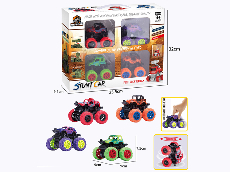 4Pcs Dual Friction Stunt Off-Road Vehicle