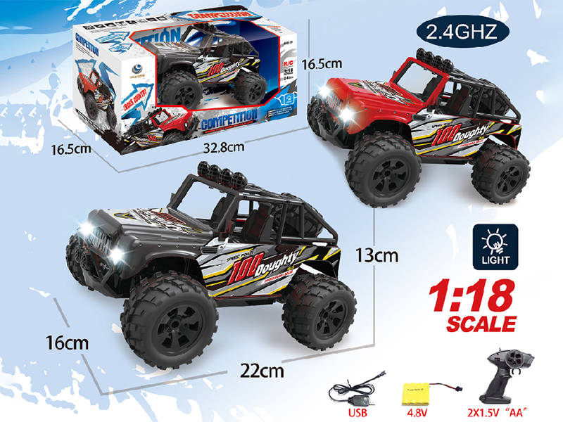1:18 2.4G 4-Channel Remote Control Wrangler High-Speed Off-Road Vehicle