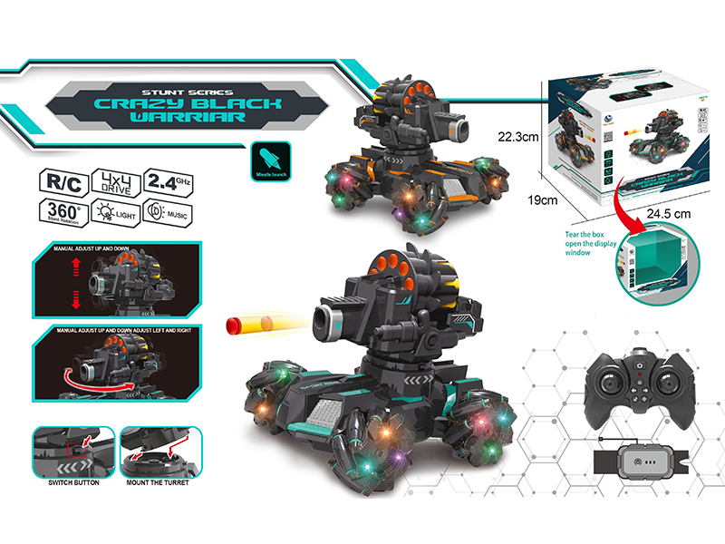 2.4G Remote Control Launch Soft Bullet Stunt Car(Dual Remote Control Version)